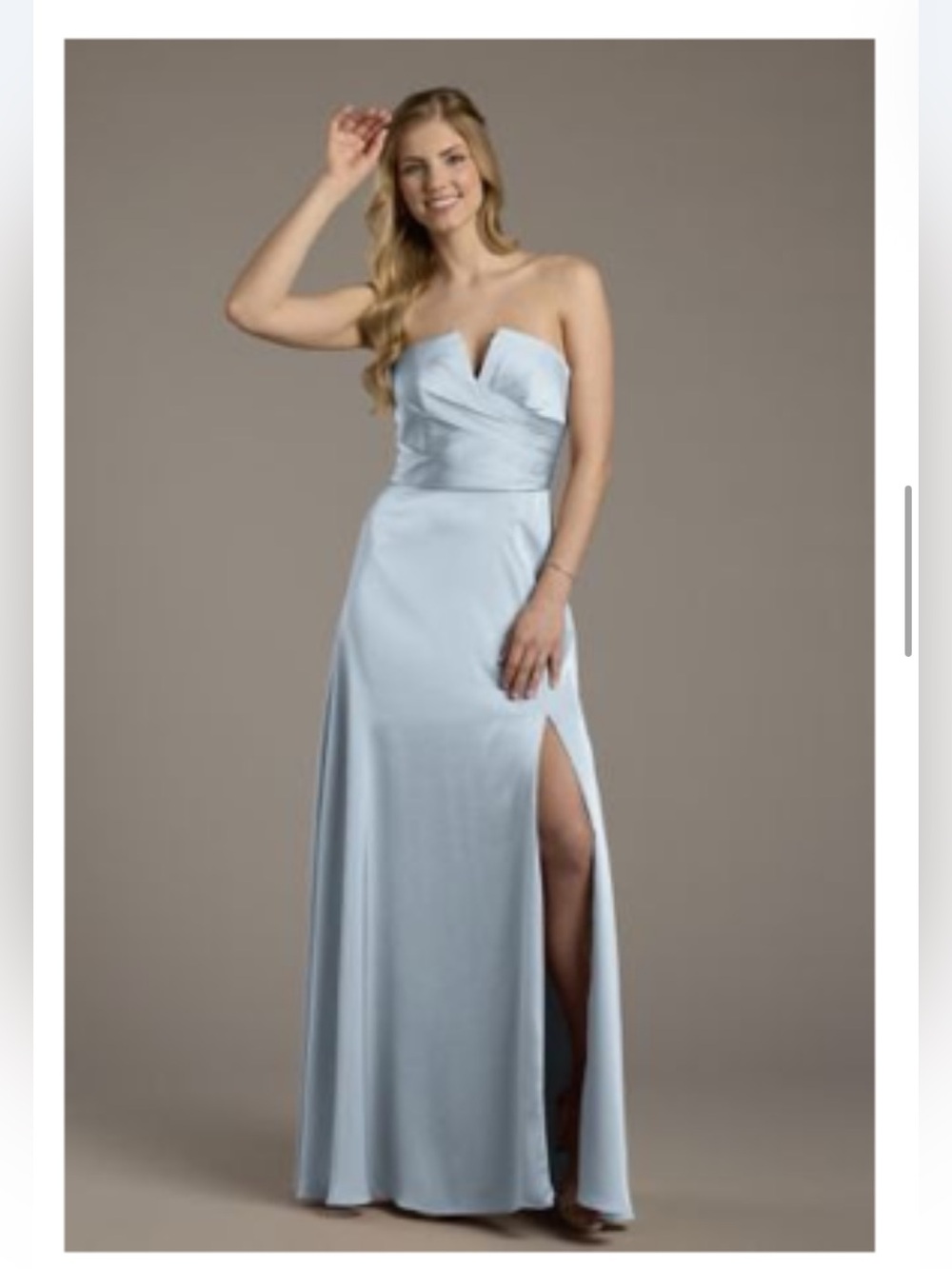 David’s Bridal MATTE SATIN NOTCH NECKLINE A-LINE DRESS